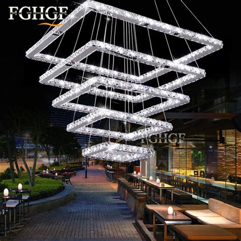 Large crystal chandeliers 5 ring lustres lamp dinning room living room ...