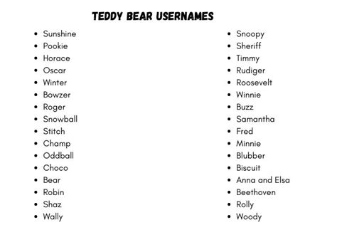 Teddy Bear Usernames: 180+ Cute Names Ideas For Your Teddy Bear | Name ...