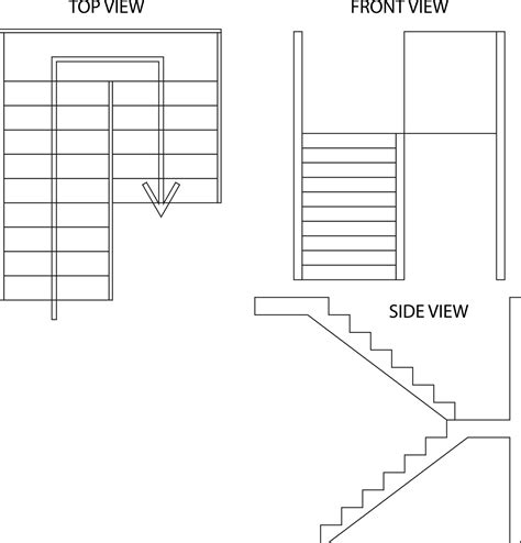 Illustration vector graphic of stairs, top view of stairs, side view ...