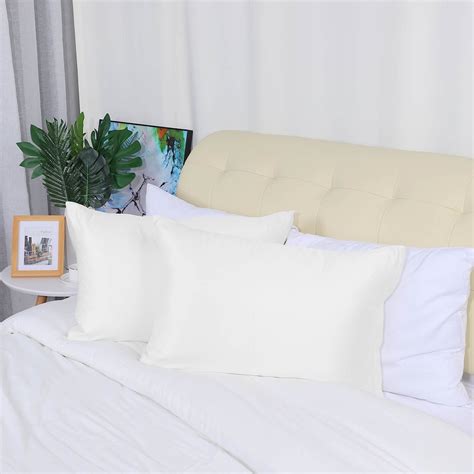 2 Pack King Size Satin Pillowcases Zippered Silky Pillow Cases Cover ...