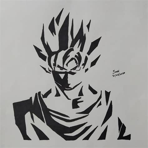 Goku from Dragon Ball Z - Stencil Art | Stencil art, Abstract tattoo, Art