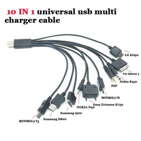 Buy 10 in 1 MULTI CHARGER PIN USB CABLE FOR MOBILE PHONES TABLETS ...