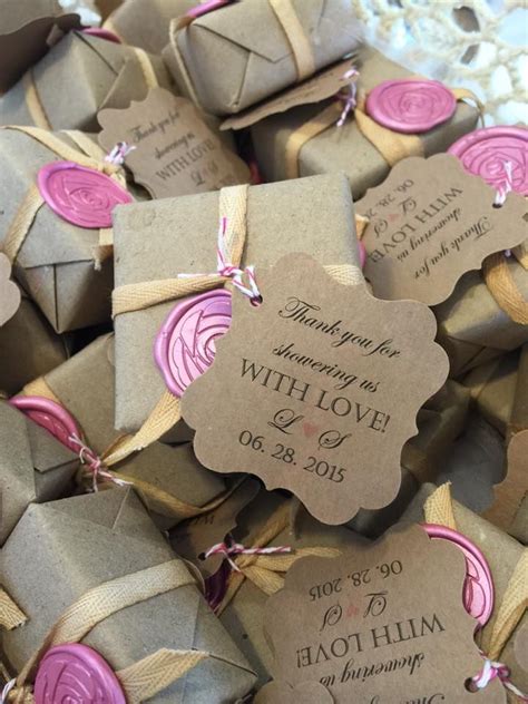 wrapped soap favor with rose wax seal bridal shower favor | Soap ...