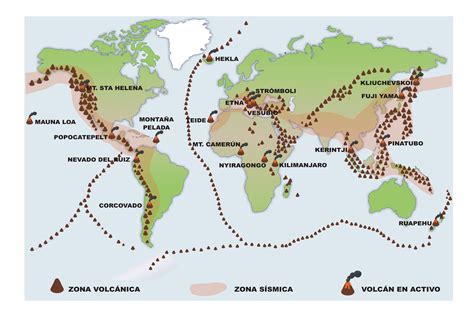 Résultat de recherche d'images pour "mapa de volcanes mundiales"