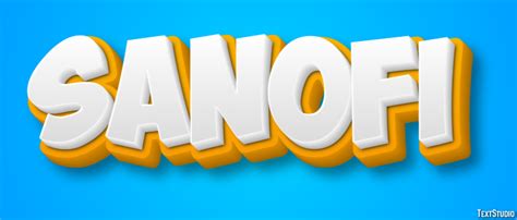 Sanofi Text Effect and Logo Design Brand