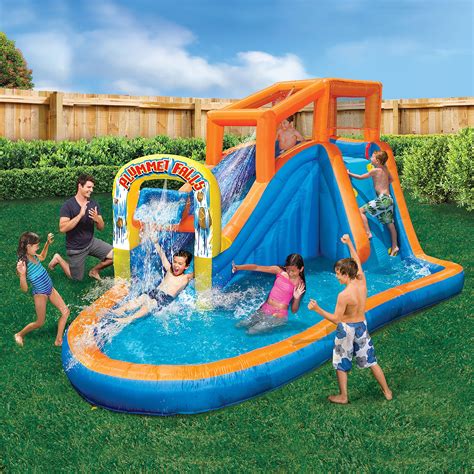 BANZAI Plummet Falls Large Inflatable Water Park Play Center - Water ...