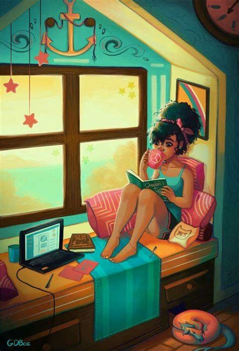 Pin by Rockell on Black Art | Reading art, Female art, Black girl art