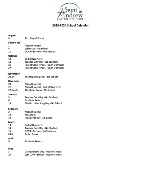 St Andrews School Calendar 2024 To 2024 - Elisa Helaine