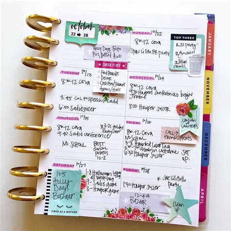 Happy planner dashboard layout - buffalohac