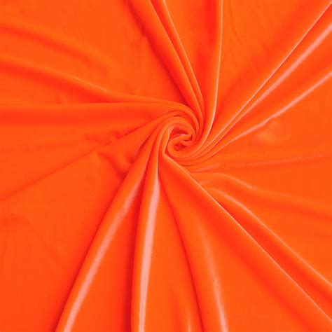 Wholesale Medici Stretch Velvet Fabric Neon Orange 65 yard roll