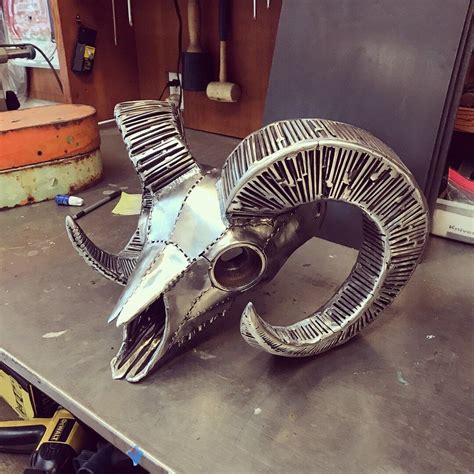 STEEL RAMS HEAD — Brandon Stieg Designs | Metal art welded, Scrap metal ...