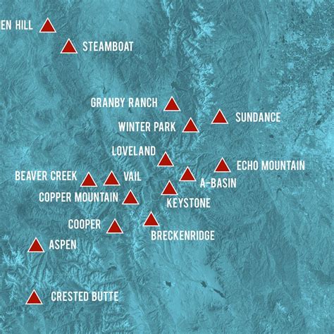 Colorado Ski Areas Map 18x24 Printable Colorado | Etsy