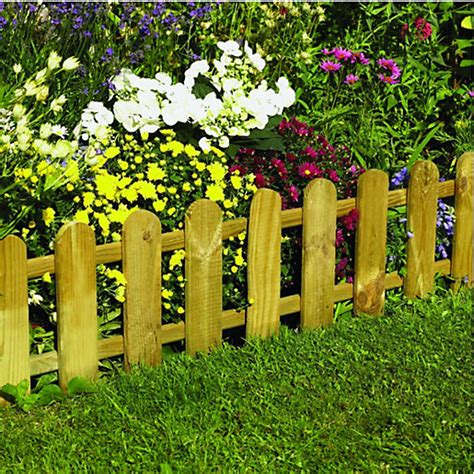 Forest Garden Timber Picket Fence Style Border Edging - 280 X 1100 Mm ...