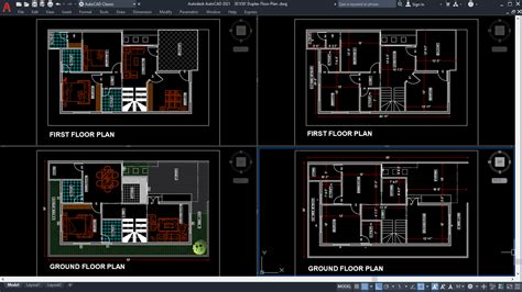 Download Sample Floor Plan Dwg Drawing Working Complete Residence Dwg ...