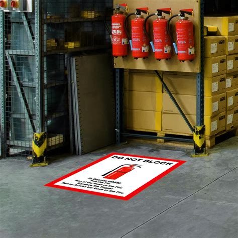 Do Not Block Fire Extinguisher Adhesive Floor Sign, SKU: SF-0509