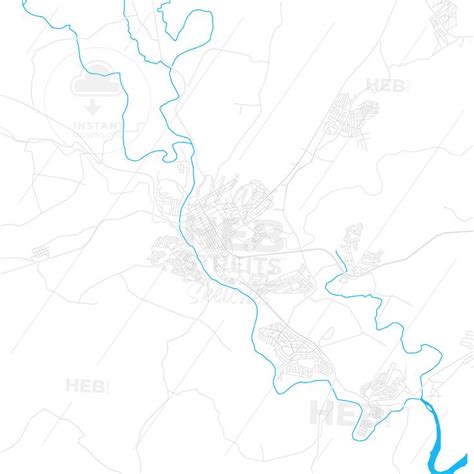 Bhisho, South Africa PDF vector map with water in focus - HEBSTREITS ...