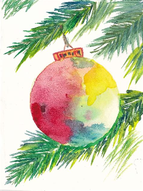 Christmas card - ornament | Christmas paintings, Christmas watercolor ...