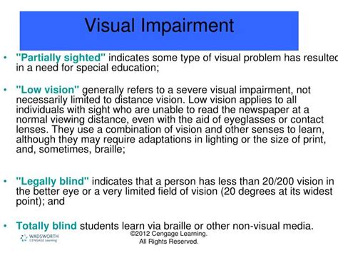 PPT - Chapter 6 Sensory Impairments: Hearing and Vision PowerPoint ...