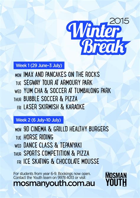 Winter School Holiday program info - Mosman Youth