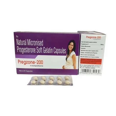 Progesterone 200mg(PREGZONE 200) CAP, Packaging Type: Box, Packaging ...