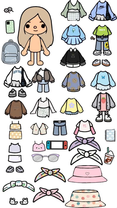 Toca boca autocollant | Paper doll template, Paper dolls, Paper dolls ...