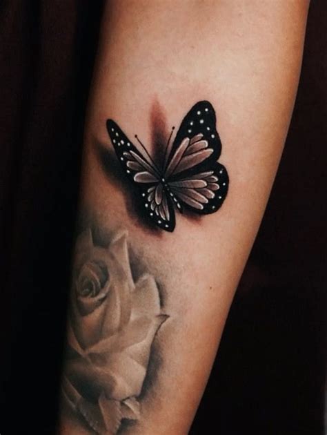 Black And White 3d Butterfly Tattoo | Butterfly tattoos for women ...