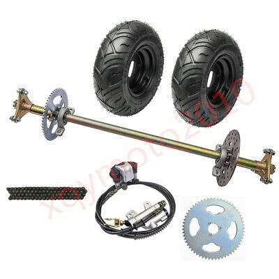 Go kart Rear Axle + 6" Wheels + Brake Assembly + #35 Chain & Sprocket ...