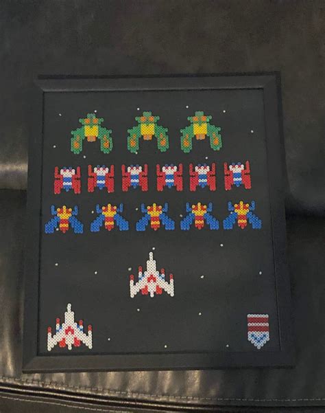 Framed Galaga Pixel Art Perfect for Father's Day | Etsy