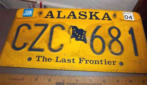 Alaska License Plate Gold Style, Exp 1989