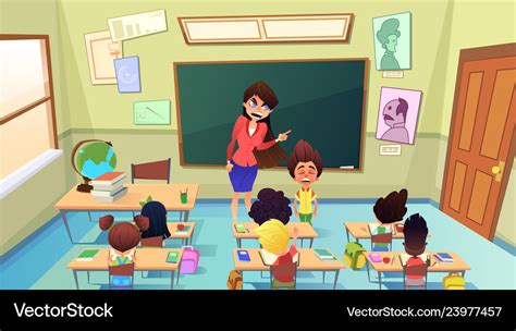 Classroom Animated Teacher Cartoon / Student Teacher Classroom The ...