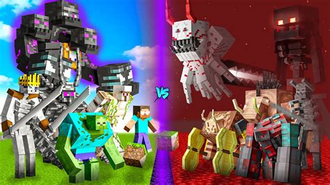 OVERWORLD vs NETHER in Minecraft (Mob Battle) - YouTube