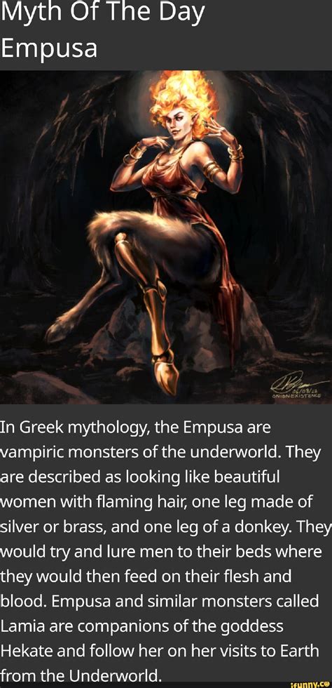 Myth Of The Day Empusa In Greek mythology, the Empusa are vampiric ...