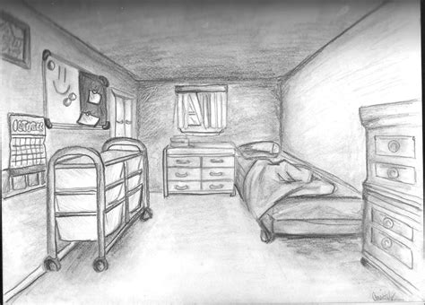 Bedroom-one point perspective by kakarot12 on DeviantArt