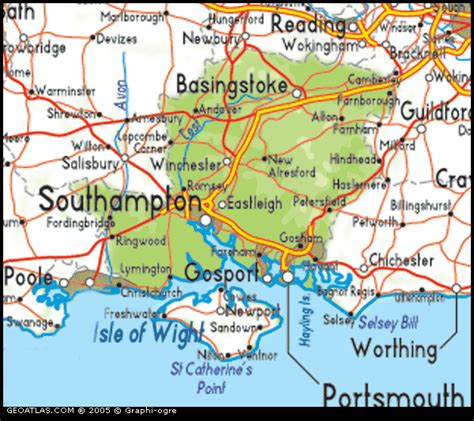 Map Of Hampshire England - Draw A Topographic Map