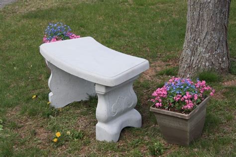 Concrete Vineyard Bench w/ Curved Seat | GoDawn | Decorative Bench