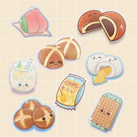 Kawaii Food Laptop Vinyl Stickers - Etsy