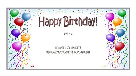 Birthday Gift Certificate Template Free Printable 2 | Templates ...