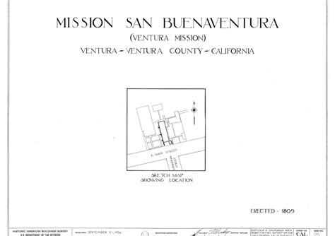 Mission San Buenaventura Floor plan - Spanish Missions in California by ...