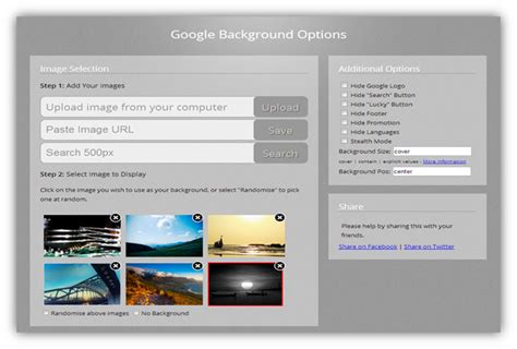 How to change Google Homepage Background