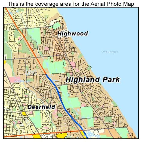 Aerial Photography Map of Highland Park, IL Illinois