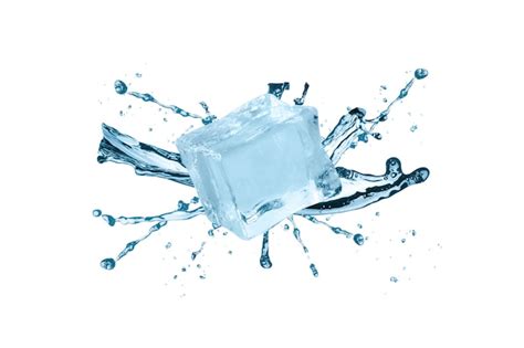 Premium Photo | Water splash with ice cube