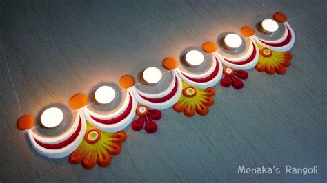 Easy Border Rangoli Design For Diwali - YouTube