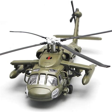 Alloy Diecast Black Hawk Armed Helicopter Military Fighter Model With ...