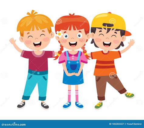 Happy Little Children Having Fun Stock Vector - Illustration of ...