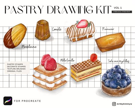 French Pastries Drawings