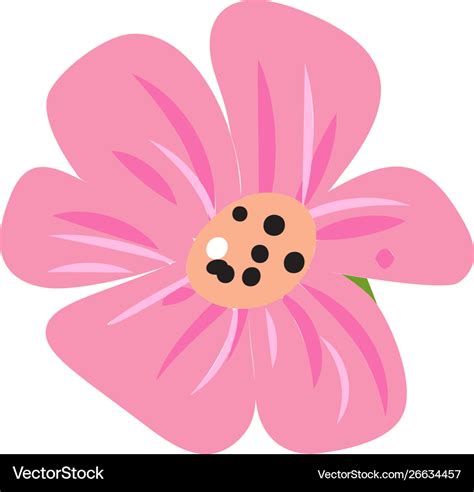 Tropical pink flower icon cartoon style Royalty Free Vector