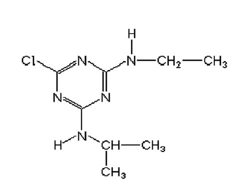 Chemical structure of s-triazine herbicide atrazine. | Download ...