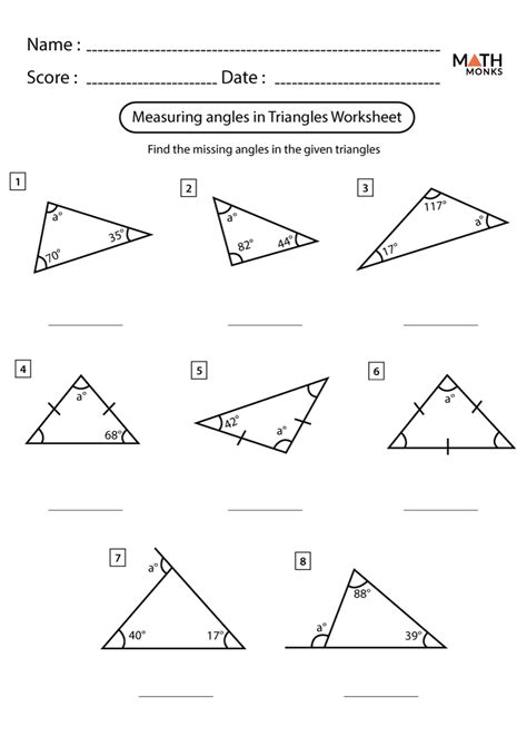 Triangle Angle Sum Worksheet - Zipworksheet.com