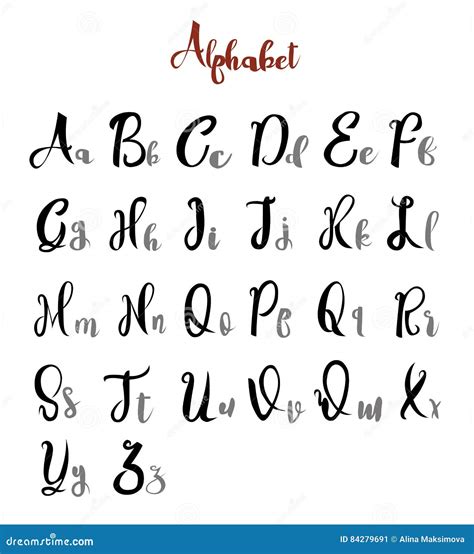 Alphabet Letters Lettering Calligraphy Vector Stock Vector ...