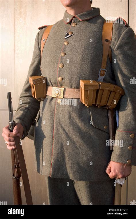 Soldier wearing the World War I uniform of the Royal Wurttemberg Corps ...